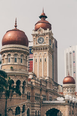 Sultan Abdul Samad Building closeup view in Kuala Lumpur, Malaysia