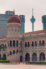 Fototapeta na wymiar Sultan Abdul Samad Building closeup view in Kuala Lumpur, Malaysia