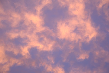 Sunset with soft pink clouds