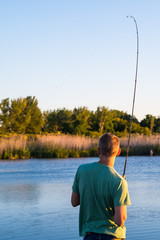 Young Male fishing