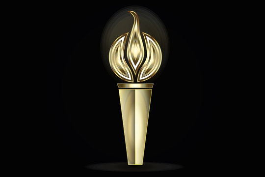Gold olympic torch logo vector