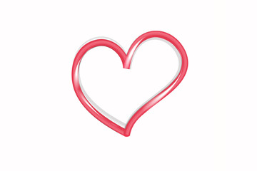 Heart glowing red line art logo vector image