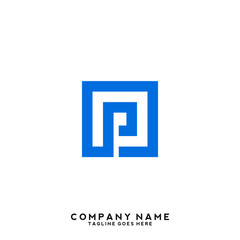 P initial letter, modern logo design template