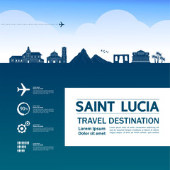 Saint Lucia travel destination grand vector illustration.