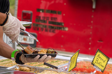 Arab pasteries being served.