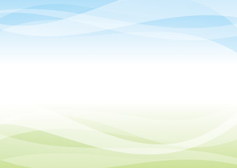 アブストラクト　曲線　波　フレーム　水色と黄緑