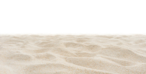 Fototapeta na wymiar Beautiful nature beach sand texture isolated on white