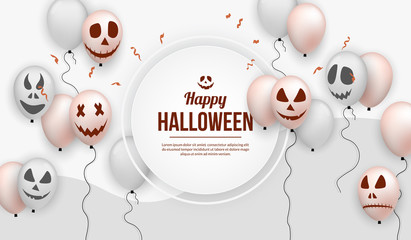 Realistic balloon background for halloween party celebration