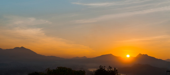Sunset at Laung Prabang in Bird Eye View:: Mount. PhouSi view point, Laos
