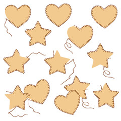 If heart-shaped; a star-shaped pleasant illustration,