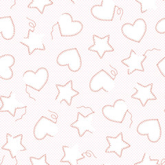 If heart-shaped; a star-shaped seamless pattern,