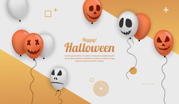 Realistic balloon background for halloween party celebration