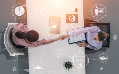 Data Analysis for Business and Finance Concept. Graphic interface showing future computer...