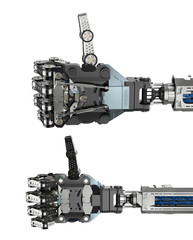 Cyborg hand isolated