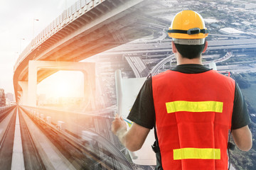 Industry worker or engineer working on industry project at work site. Engineering people solution...