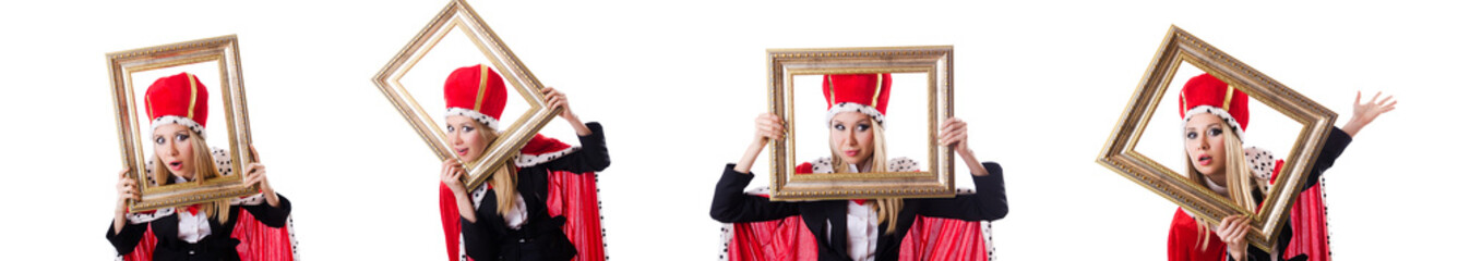 Woman queen in funny concept