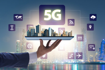 5G mobile technology concept - high internet speed