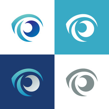 Vision eye logo template, abstract optic icon - Vector