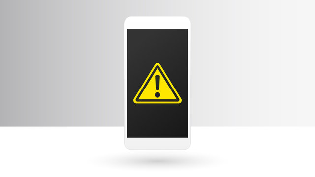 Warning alert on smartphone screen