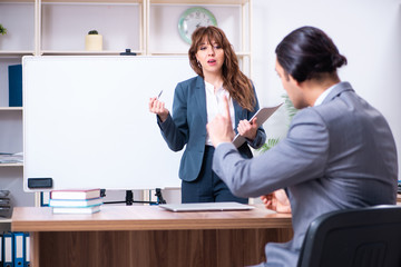 Man and woman in business meeting concept