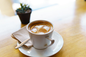 Close-Up Of Espresso In Cup On Table