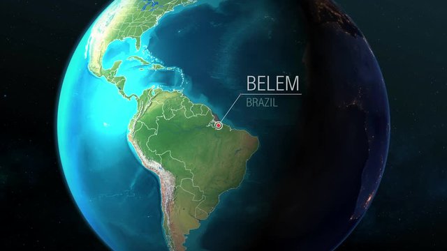 Brazil - Belem - Zooming from space to earth