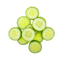cucumber piece on white background