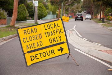 Road Closed Detour Signs