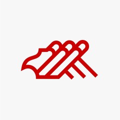 Eagle line logo design vector. Wild bird illustration symbol. Red eagle outline vector icon.