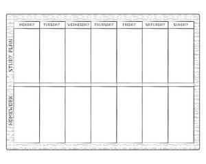 Weekly affairs and habits planning sheet. Schedule and monitor progress. List to do