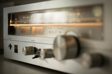 Vintage radio on the table 