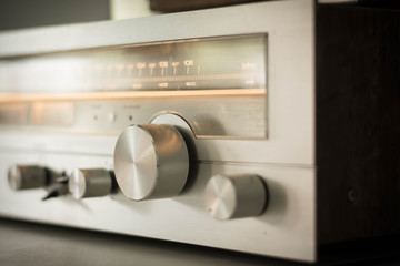 Vintage radio on the table 