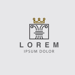 icon logo minimalist with pillar concept