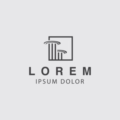 icon logo minimalist with pillar concept