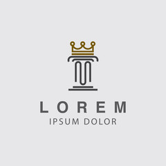 icon logo minimalist with pillar concept