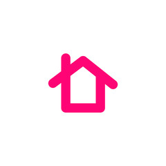 Fototapeta na wymiar line art, home icon, address icon vector , modern pink color on white background