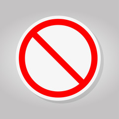 No Sign Empty Red Crossed Out Circle,Not Allowed Sign Isolate On White Background,Vector Illustration