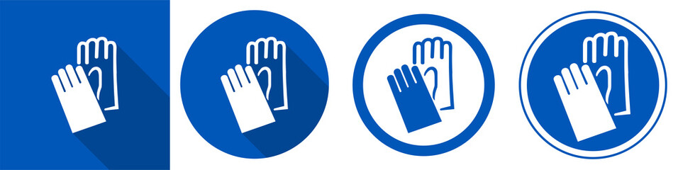 Symbol Wear Hand Protection sign Isolate On White Background,Vector Illustration EPS.10