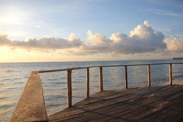 A balcony that facing sunset beach view of Savai'i, Samoa
