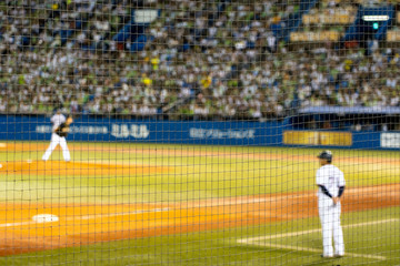 Safety Net And Blurred Baseball Game.