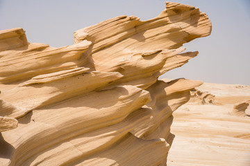 Fossil dunes, UAE, Al wathba, Abu Dhabi emirate, sunny blue sky, imagine, imagination