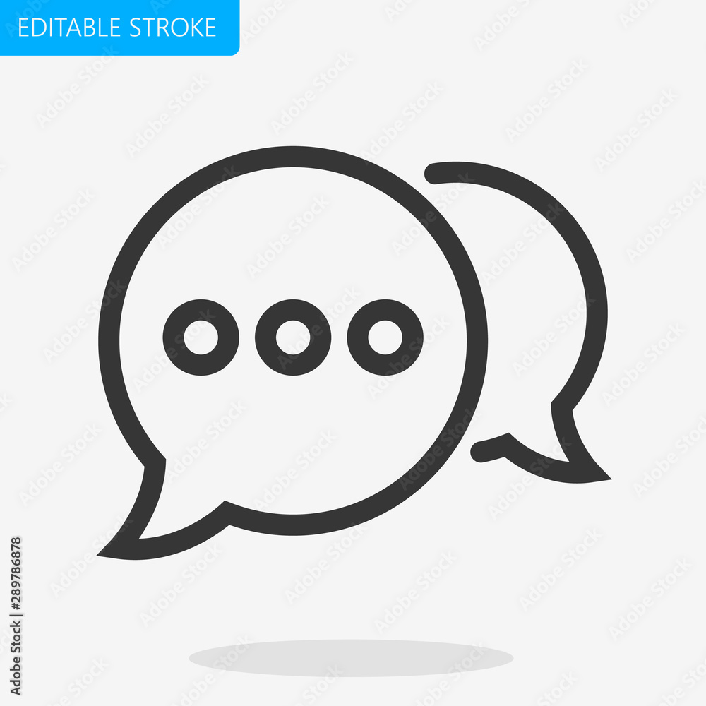 Poster bubble chat talk message icon pixel perfect editable stroke vector