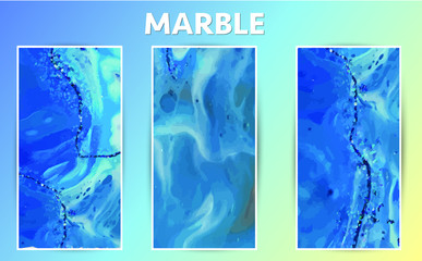 Blue White Colored Marble Template Abstract Marble Background for Designs, Posters, Brochure, Banners, Cards.
