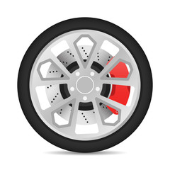 Obraz premium Tyre Rim Disc Brake Illustration Racing Vector