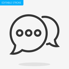 Bubble Chat Talk Message Icon Pixel Perfect Editable Stroke Vector