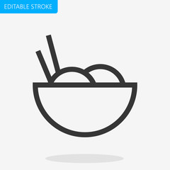 Food Bowl Icon Pixel Perfect Editable Stroke Vector