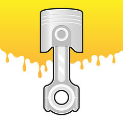 Engine Piston Vector Illustration Oil Drip Background