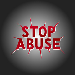 Vector illustration with hand lettering - Stop Abuse
