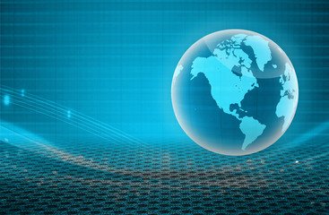 blue world business background