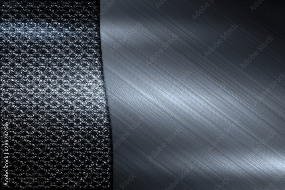 Wall mural dark silver mesh steel texture background